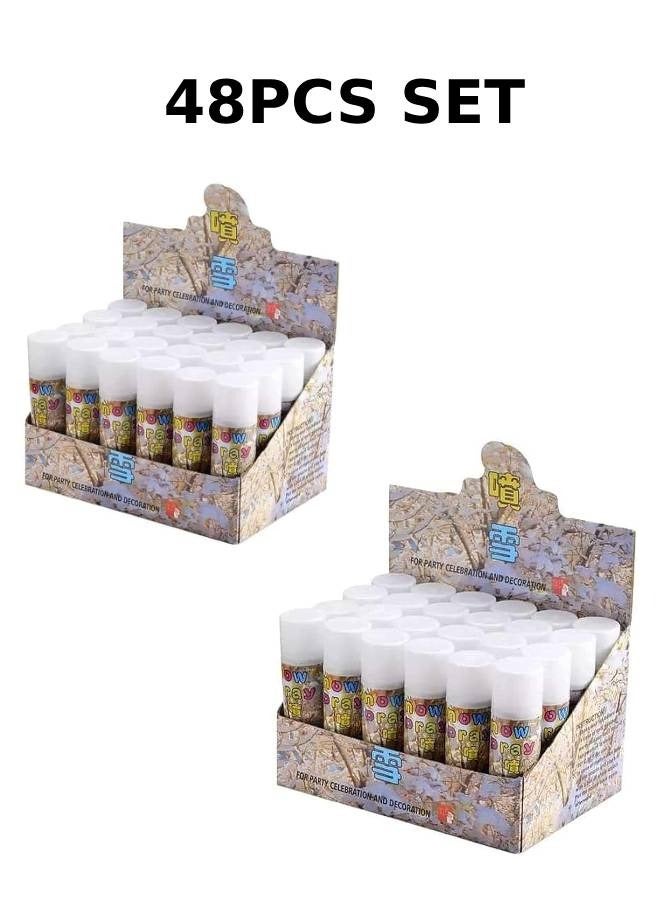 بخاخ زينة الثلج الأبيض للحفلات عبوة 48 قطعة بتأثير ثلجي واقعي - Image 1