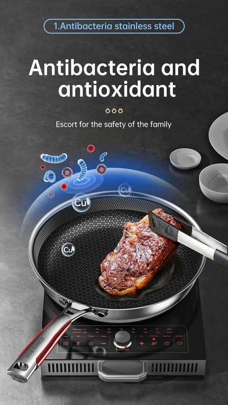 Drumil Frying Pan Kadai Germany Saucepan Induction Household Uncoated Pan for Omelet Egg Pan Fish Pan Vegetables ColourMulti - Image 4