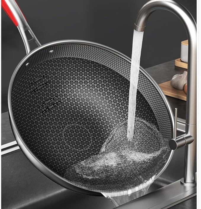 Drumil Frying Pan Kadai Germany Saucepan Induction Household Uncoated Pan for Omelet Egg Pan Fish Pan Vegetables ColourMulti - Image 3