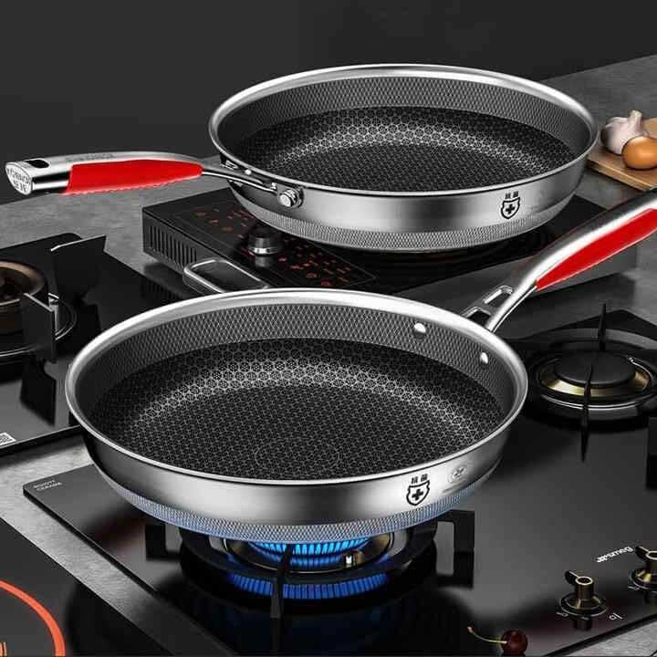 Drumil Frying Pan Kadai Germany Saucepan Induction Household Uncoated Pan for Omelet Egg Pan Fish Pan Vegetables ColourMulti - Image 2