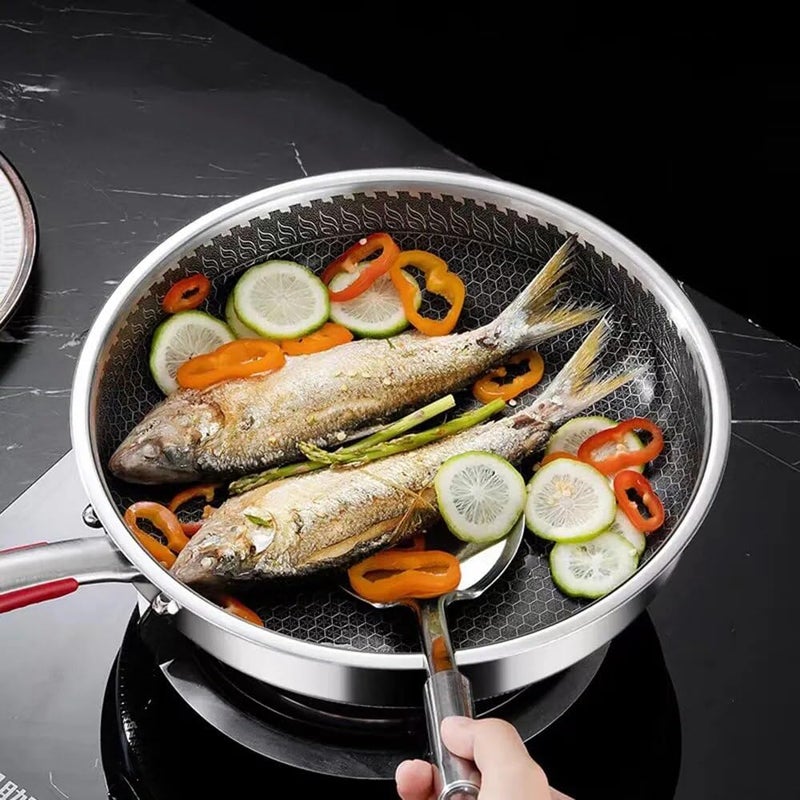 Drumil Frying Pan Kadai Germany Saucepan Induction Household Uncoated Pan for Omelet Egg Pan Fish Pan Vegetables ColourMulti - Image 5