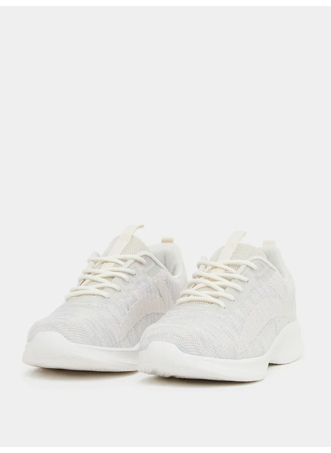 ستايلي Styli Textured Lace Up Running Shoes