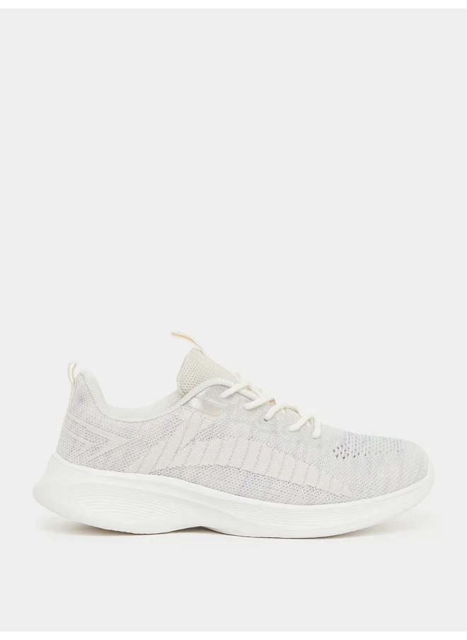 ستايلي Styli Textured Lace Up Running Shoes