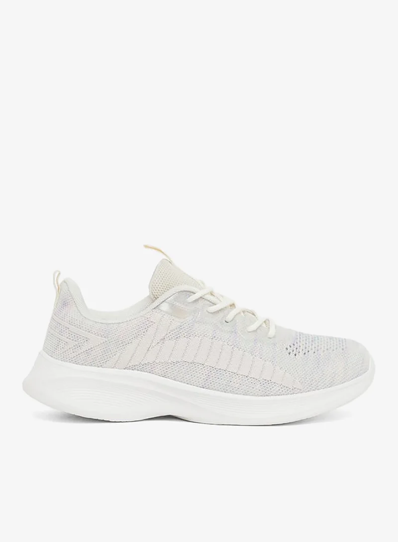 Styli Textured Lace Up Running Shoes