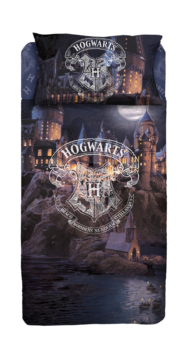 Harry Potter Official 100 Cotton Single Bed Sheet Set  Fitted Sheet  Pillow Case