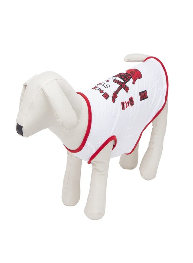 Lulala Pet Dress Shirt Cute Dog Sundress Printed Dog Princess Dress Puppy Summer Apparel Clothes Dog Skirt Shirt with Ruffles Dress for Small Dogs Cats Puppy(L,White) - Image 3