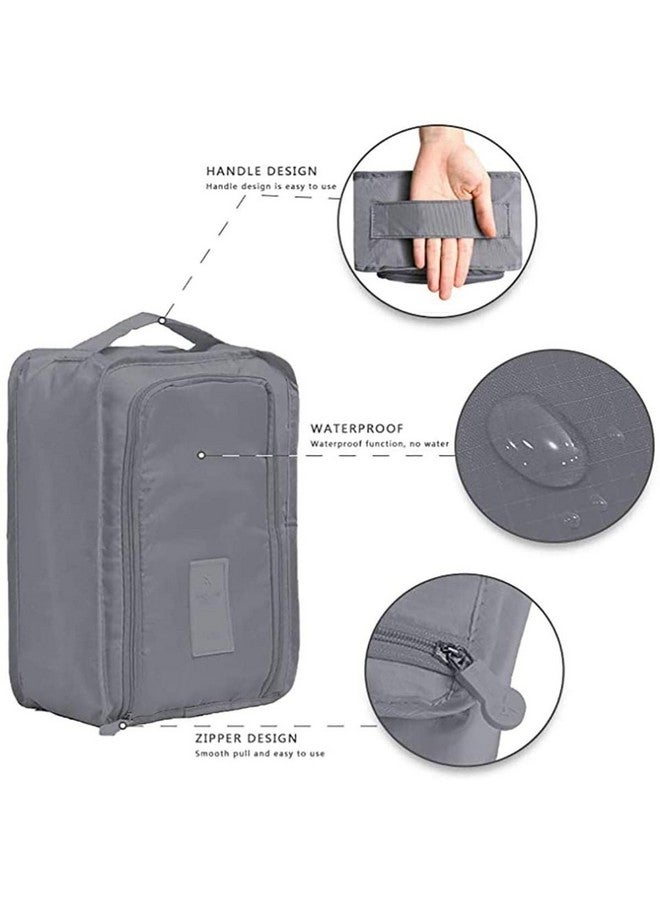 Leeonz® Travel Shoe Bag Shoes Organizer Portable Waterproof Carrier Bag, Washable Storage Shoe Pouch Football Golf Sports Accessory Bags (Grey, 1PCS) - Image 4