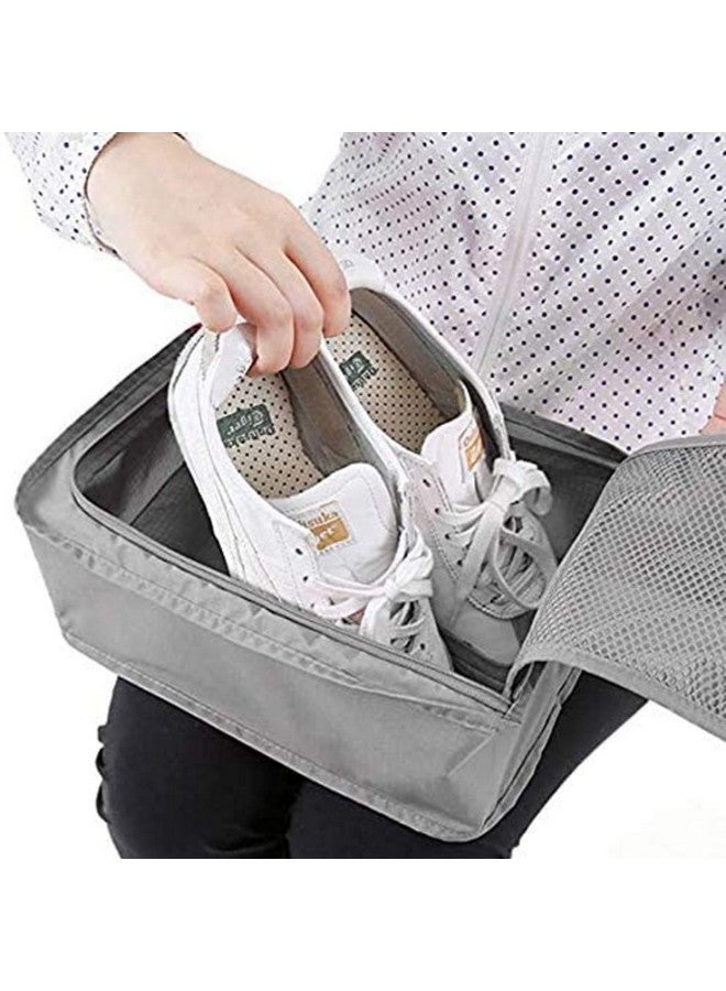 Leeonz® Travel Shoe Bag Shoes Organizer Portable Waterproof Carrier Bag, Washable Storage Shoe Pouch Football Golf Sports Accessory Bags (Grey, 1PCS) - Image 2