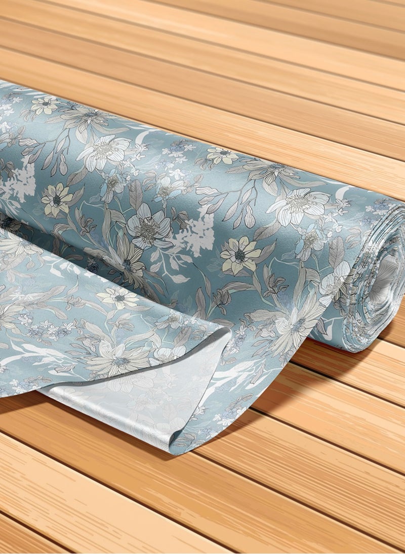 Vellato Al Lail Aramny Silk Fabric By The Yard Blue Beige Floral Design Jalabiya Makhweer Dressmaking 58 Inches Width - Image 5