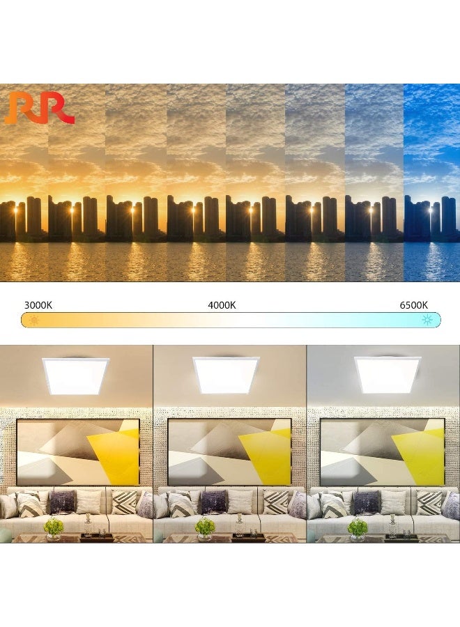 Rr Lighting 60X60 Led Flat Panel Light 50W Edge Lit Fixture Zero Uv And Flicker Free Zero Blue Light Ac85-265V Drop Ceiling Light Indoor Commercial And Home Fixture Daylight 6500K Pack Of 4 - Image 3