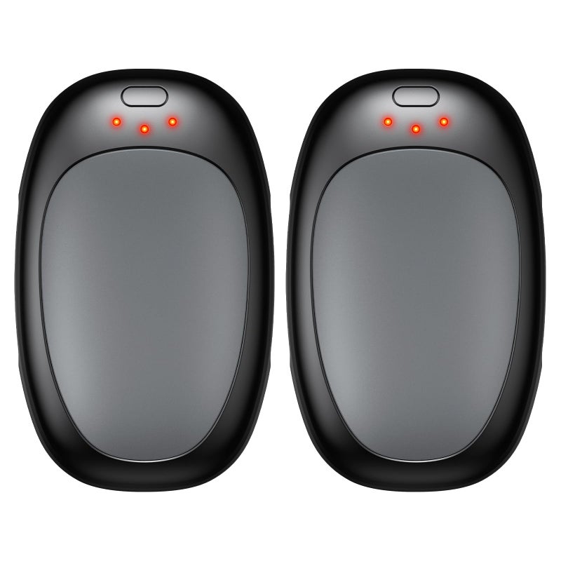 infray Hand Warmers Rechargeable, 2 Pack Electric Hand Warmer Reusable USB Pocket Warmer, 3 Settings Heated Portable AI Handwarmer Great Gifts for Christmas, Outdoor, Golf, Hunting (Gray) - Image 1