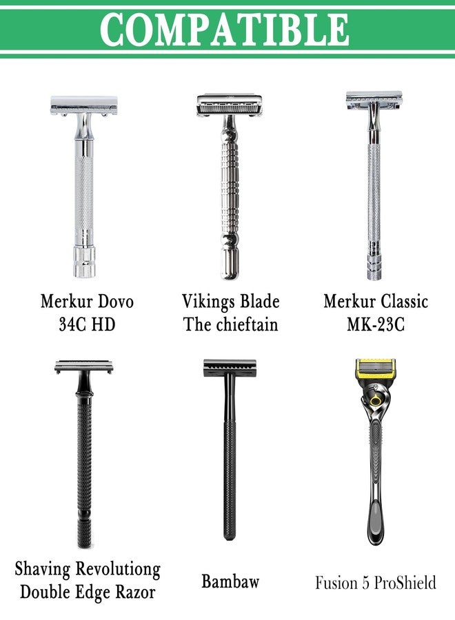 Linkidea Shaver Kit Storage Stand, Stainless Steel Holder for Safety Razor and Shaving Brush Hold, Shaving Kit Stand Fit to Shower Room, Bathroom, Compatible with Manual Razor (Silver), RRS30-01 - Image 2