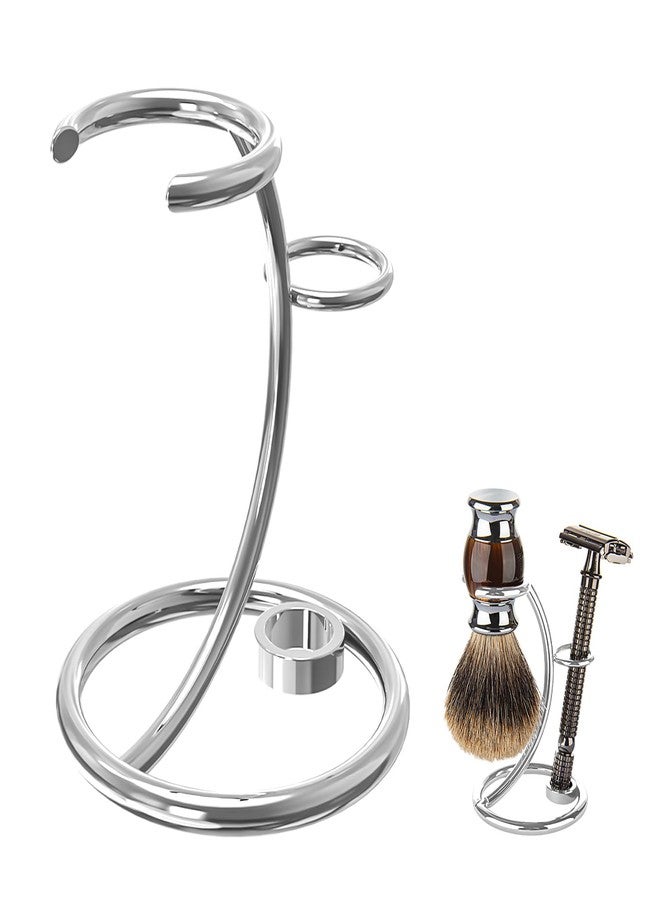 Linkidea Shaver Kit Storage Stand, Stainless Steel Holder for Safety Razor and Shaving Brush Hold, Shaving Kit Stand Fit to Shower Room, Bathroom, Compatible with Manual Razor (Silver), RRS30-01 - Image 1