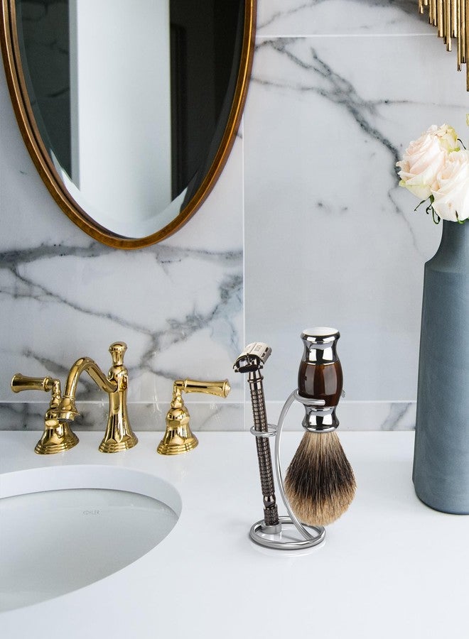 Linkidea Shaver Kit Storage Stand, Stainless Steel Holder for Safety Razor and Shaving Brush Hold, Shaving Kit Stand Fit to Shower Room, Bathroom, Compatible with Manual Razor (Silver), RRS30-01 - Image 5