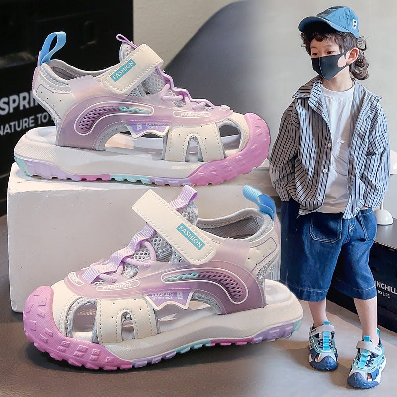Girls' Sports Sandals 2025 Summer Export New Kidsren'S Toe-Cap Sandals Boys' Cut Out Sports Shoes Beach Shoes - Image 3