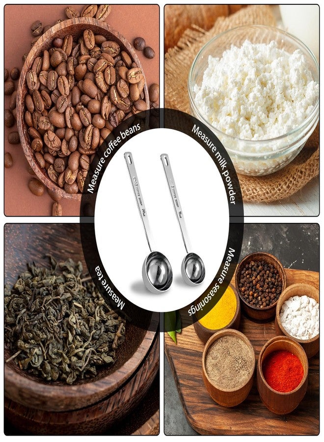 Kanfouaela Coffee Scoop Set - 1 Tbsp (15ml) & 2 Tbsp (30ml) Stainless Steel Coffee Scoop - Perfect Measuring Spoon for Ground Coffee, Espresso - Durable Serving Utensil - Image 3