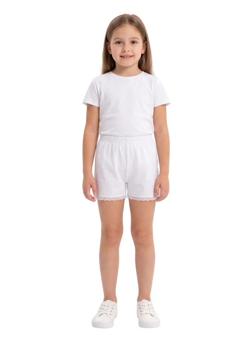 بيداني Girls' Underwear Shorts (3-Pack) – Soft Cotton Under Dress Bike Shorts with Delicate Lace Trim