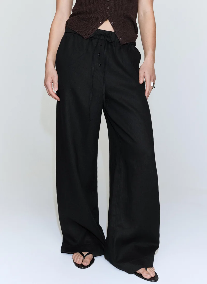 مانجو Linen pants with buttons