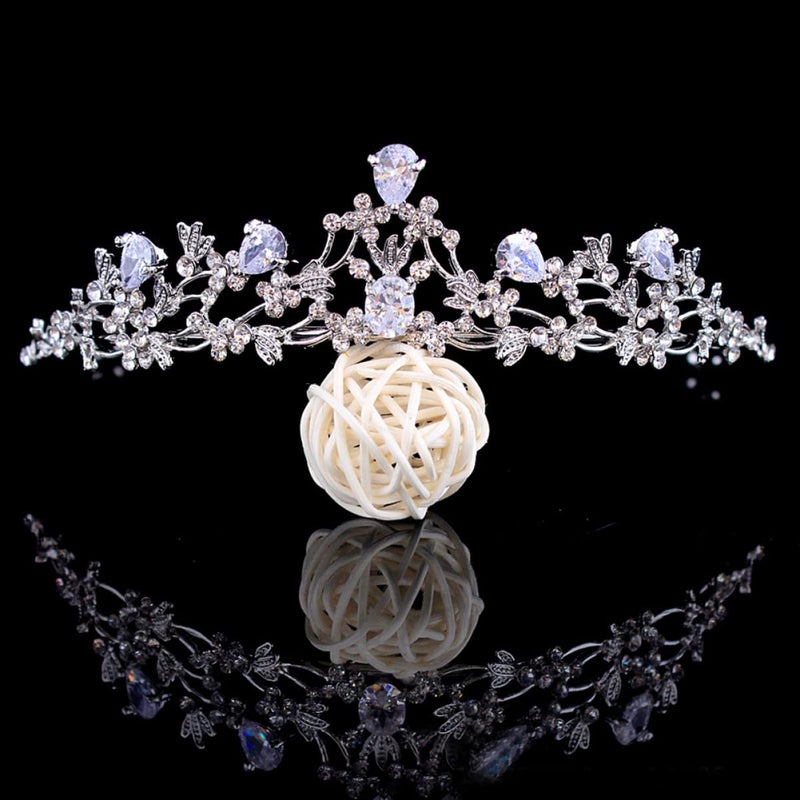 cheekyglo 3pcs Bridal Party for Alloy Hoop Women K Hair Banquet White Exquisite Elegant Wedding Tiara Zircon Birthday Headdress Accessory - Image 2