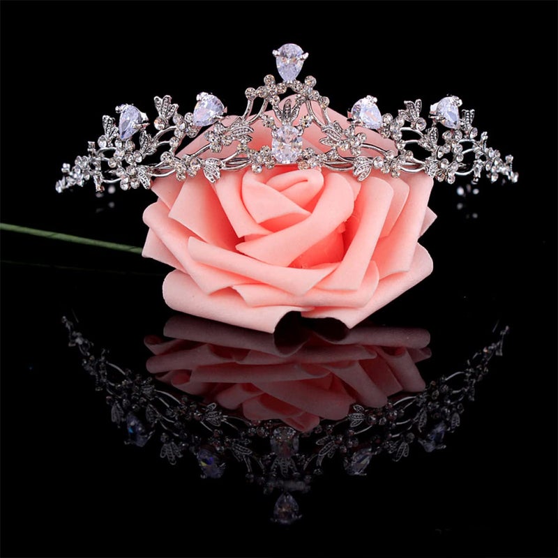 cheekyglo 3pcs Bridal Party for Alloy Hoop Women K Hair Banquet White Exquisite Elegant Wedding Tiara Zircon Birthday Headdress Accessory - Image 5