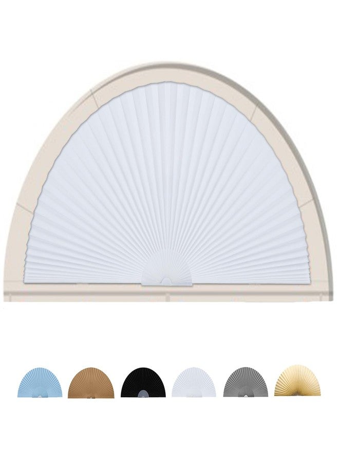 Jlong Arch Window Shade Half Circle Window Shade Paper Blinds for Windows Cordless Semicircular Blind No Drill Blinds for Windows Half-Round Shade Easy to Cut and Install for Home Living Room Bedroom - Image 1
