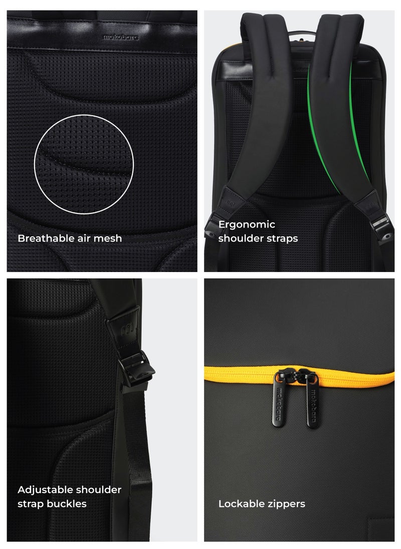 Mokobara MOKOBARA The Transit Backpack 2.0 Premium Nylon 15.6" 30L Unisex Laptop Bag with Luggage Sleeve (Black)  - Image 5