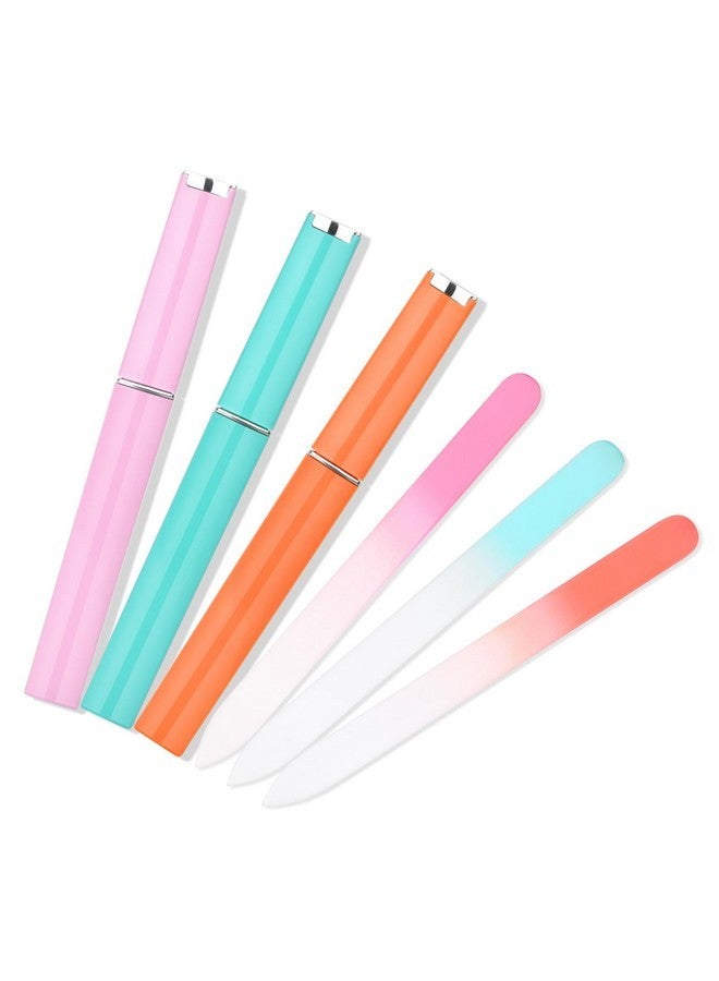 KADS 3 Pack Kads 5 Pack Glass Nail File Crystal Fingernail Files With Case For Natural Nail Professional Glass File Double-Sided Etched Nail Care Stocking Stuffers For Women Or Adults, Unique Gifts - Image 1