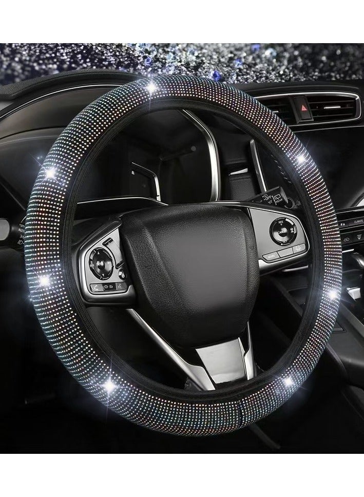 Generic Shiny Diamond Car Steering Wheel Cover, Universal Size, Shiny Breathable Auto Parts Steering Wheel Protector, Sports Car, Car Interior Modification - Image 2