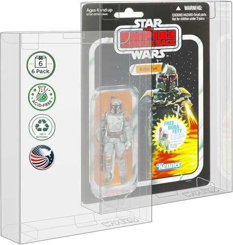 MALKO Protector Display Case for Carded 375 Inch Action Figures Compatible with Star Wars Marvel GI Joe 05 MM Thick Plastic 6 Pack - Image 1