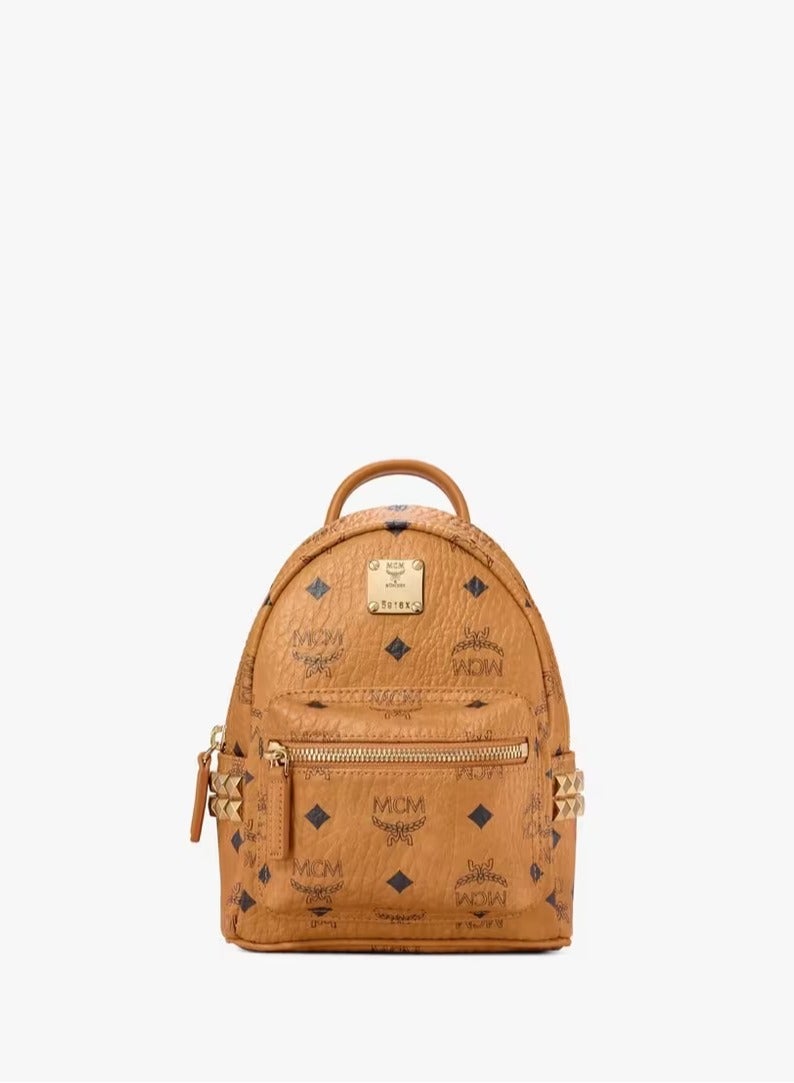 MCM Stark Bebe Boo Side Studs Backpack in Visetos - Image 1