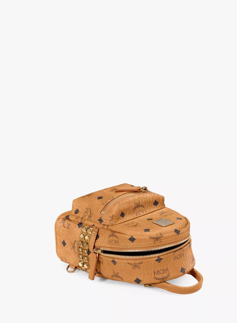 MCM Stark Bebe Boo Side Studs Backpack in Visetos - Image 3