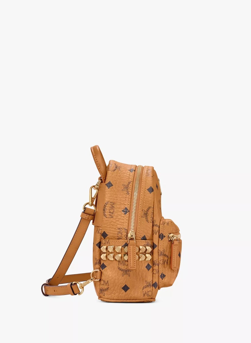 MCM Stark Bebe Boo Side Studs Backpack in Visetos - Image 4