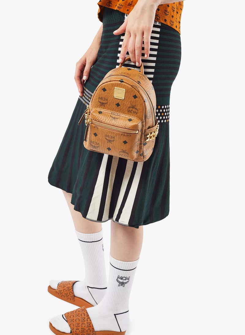 MCM Stark Bebe Boo Side Studs Backpack in Visetos - Image 5