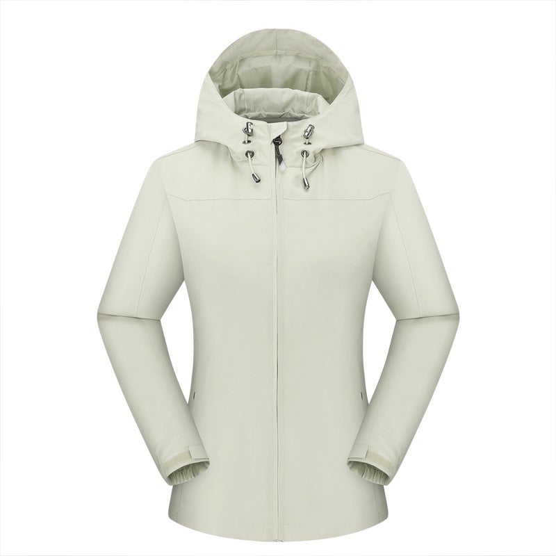 Generic Foreign trade hot selling manufacturers direct supply autumn new outdoor sports lovers mens waterproof windproof windbreaker women Women-Beige