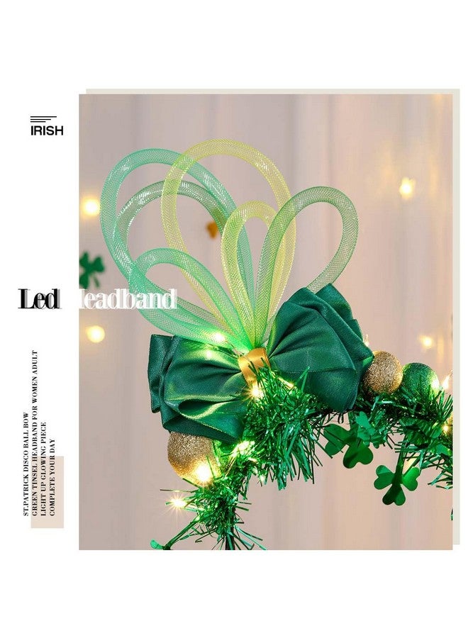 فديزاينر عصابة رأس القديس باتريك ذات آذان الفأر الخضراء، عصابة رأس مضيئة من بوم بوم، عصابة رأس من الشامروك، إكسسوارات شعر نسائية (رقيقة) - Image 4