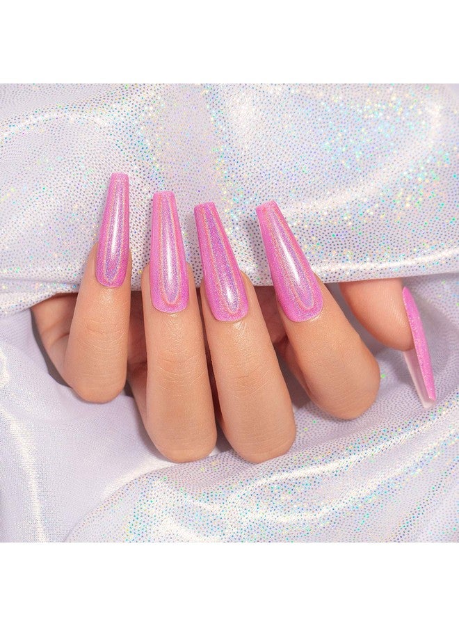 RARJSM Holographic Gel Nail Polish Set 3Pcs Rose Gold Silver Gorgeous Glossy Soak Off Nail Gel With Glitter Mermaid Unicorn Effect Lamp Curing Required For Nail Art Design Manicure Salon Diy At Home  - Image 3
