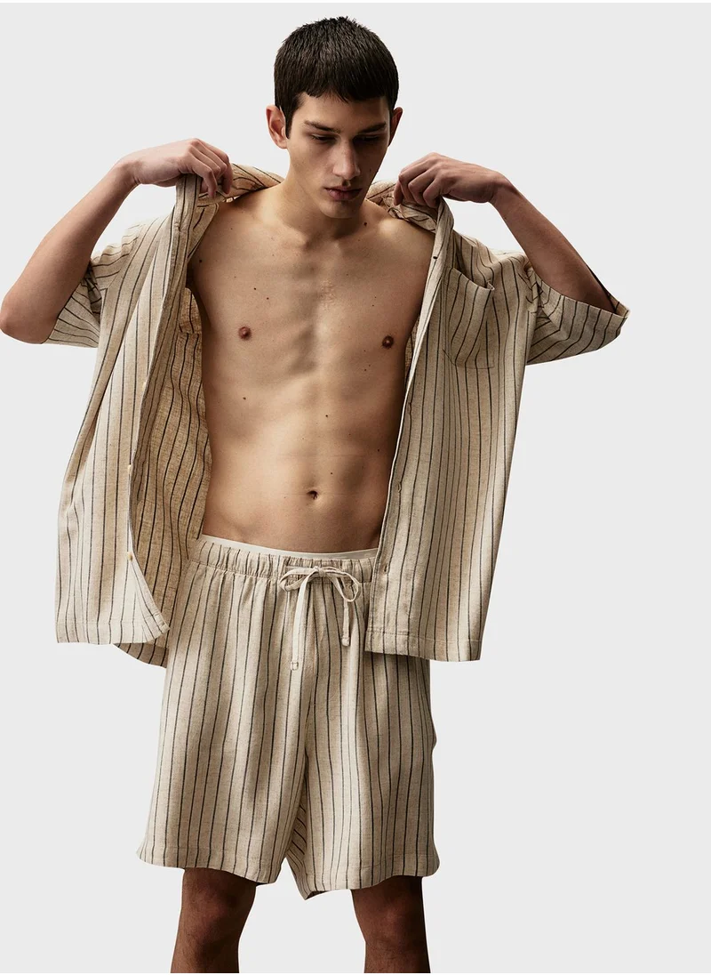 اتش اند ام Printed Shirt & Pyjama Shorts Set