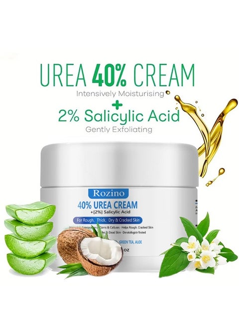 40% Urea Cream-50G For Dry Cracked Heels Best Callus Remover For Feet And Hands, Natural Moisturizes Nourishes Softens Dry Rough Cracked Dead Skin Hand And Feet Repair Cream