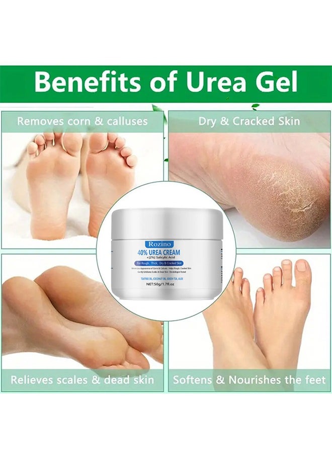 40% Urea Cream-50G For Dry Cracked Heels Best Callus Remover For Feet And Hands, Natural Moisturizes Nourishes Softens Dry Rough Cracked Dead Skin Hand And Feet Repair Cream
