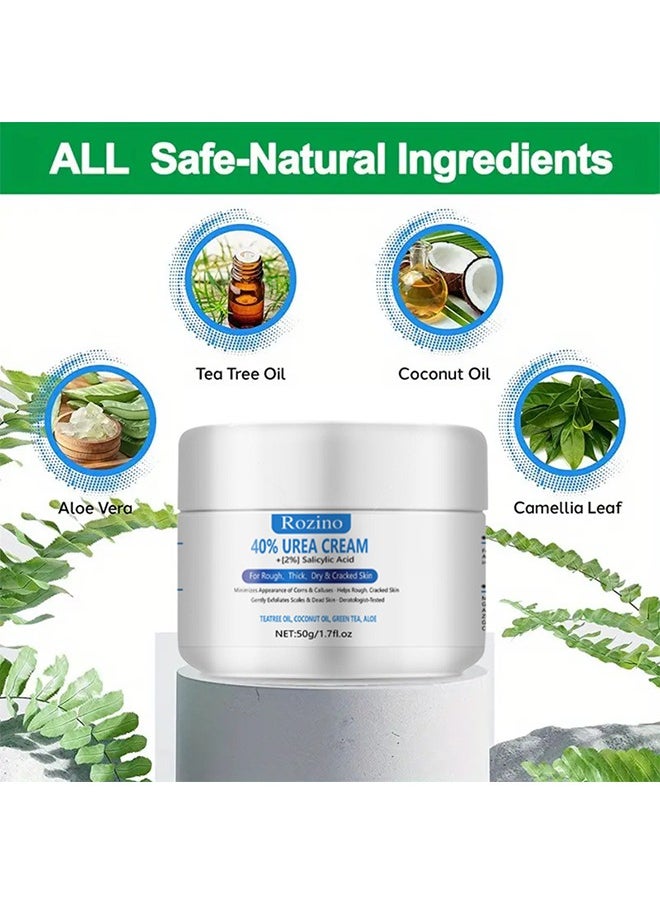 40% Urea Cream-50G For Dry Cracked Heels Best Callus Remover For Feet And Hands, Natural Moisturizes Nourishes Softens Dry Rough Cracked Dead Skin Hand And Feet Repair Cream