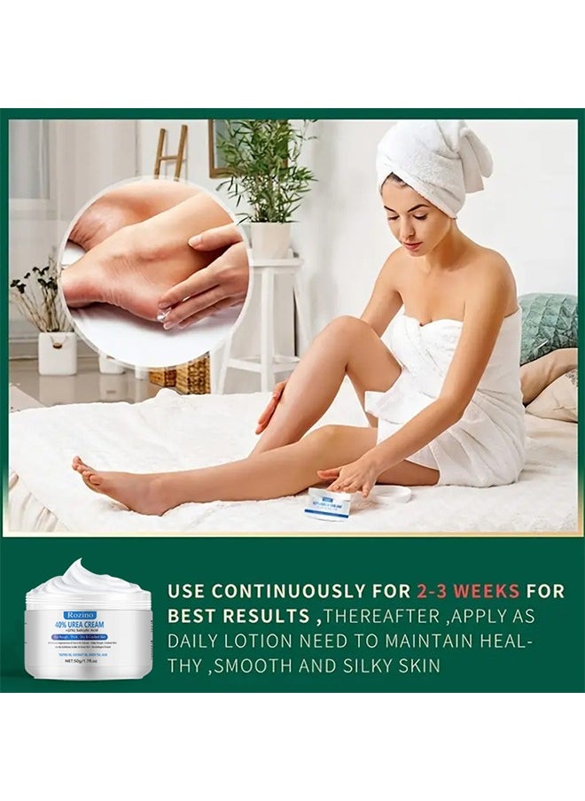 40% Urea Cream-50G For Dry Cracked Heels Best Callus Remover For Feet And Hands, Natural Moisturizes Nourishes Softens Dry Rough Cracked Dead Skin Hand And Feet Repair Cream