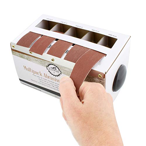 Deadwood Crafted Tools DCT Abrasive Paper 5pc Sand Paper Variety Pack with Dispenser – 150, 240, 320, 400, 600 Grit Aluminum Oxide Sandpaper - Image 2