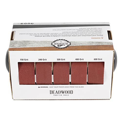 Deadwood Crafted Tools DCT Abrasive Paper 5pc Sand Paper Variety Pack with Dispenser – 150, 240, 320, 400, 600 Grit Aluminum Oxide Sandpaper - Image 4