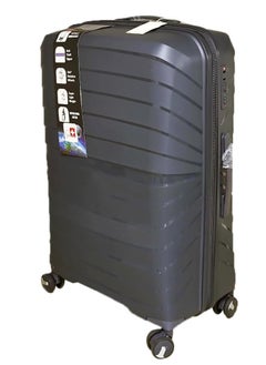 SWISSCASE SWISSCASE Luggage, Hardshell waterproof Minimalist fashion striped PP 24 Inches with Double Spinner Wheels, Lightweight, Navy Blue  - Image 1