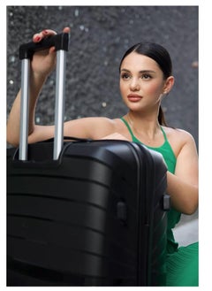 SWISSCASE SWISSCASE Luggage, Hardshell waterproof Minimalist fashion striped PP 24 Inches with Double Spinner Wheels, Lightweight, Navy Blue  - Image 3