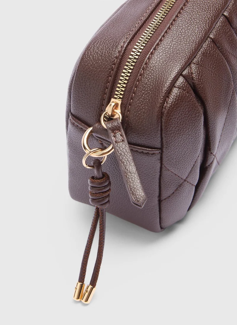 Matalan Brown Quilted Camera Bag