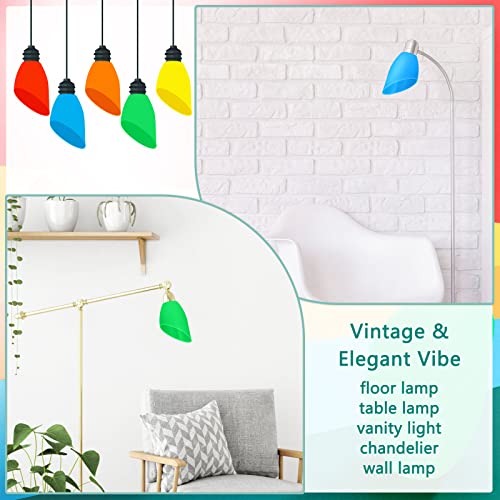 Tuanse 5 Colored Plastic Floor Lampshade 1.65 Inch Floor Lamp Shade Replacement Interchangeable Horseshoe Cover Shade for LED(Bright Colors) - Image 4