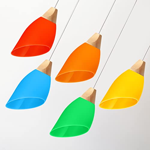 Tuanse 5 Colored Plastic Floor Lampshade 1.65 Inch Floor Lamp Shade Replacement Interchangeable Horseshoe Cover Shade for LED(Bright Colors) - Image 5