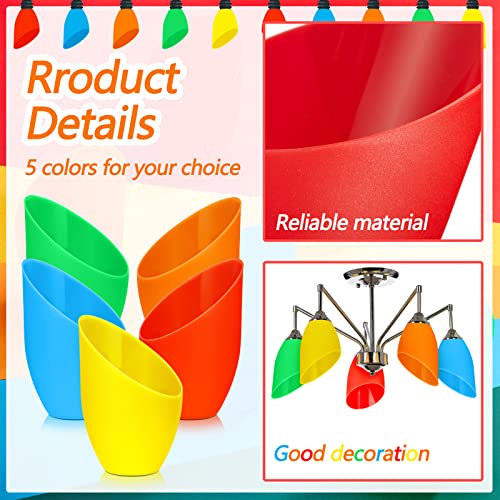 Tuanse 5 Colored Plastic Floor Lampshade 1.65 Inch Floor Lamp Shade Replacement Interchangeable Horseshoe Cover Shade for LED(Bright Colors) - Image 3