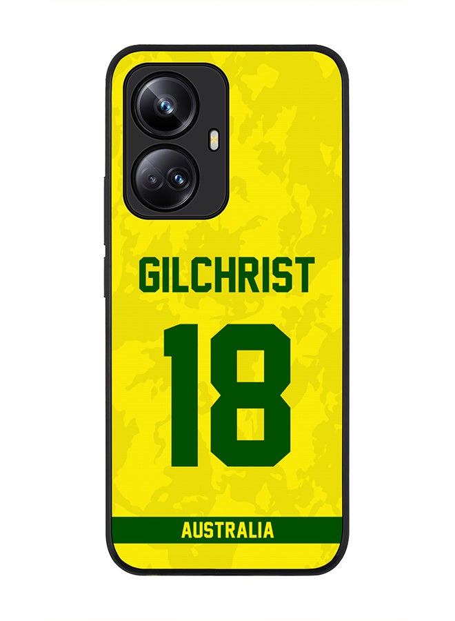 Stylizedd Cover for Realme 10 Pro Plus 5G Case , Rugged Black Slim fit Flexible Thin Protective Phone Cases - Player Name - Adam Gilchrist, Jersey Number- 18 - Image 1